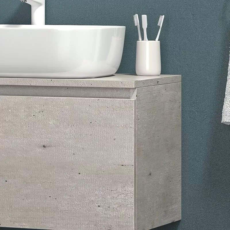 Mobile bagno sospeso 80cm con cassetto ammortizzato SP-80A - KAMALU
