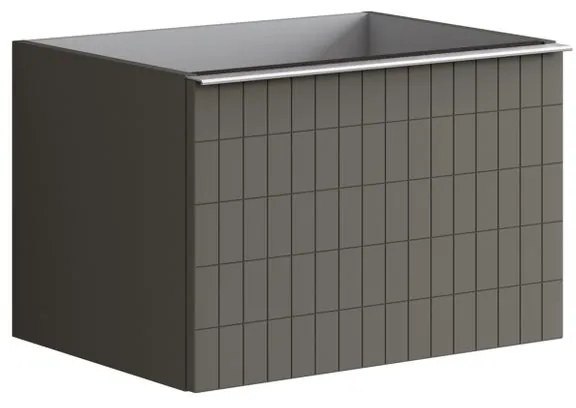 Mobile da bagno sospeso sotto lavabo L 60 x H 40 x P 45.5 cm grigio laccato opaco, 2 cassetti Pixel grid