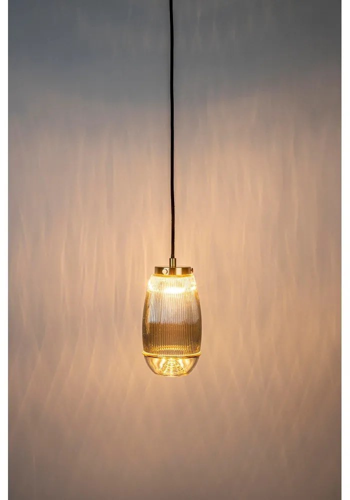 Lampada a sospensione color oro con paralume in vetro ø 12 cm Robin - White Label