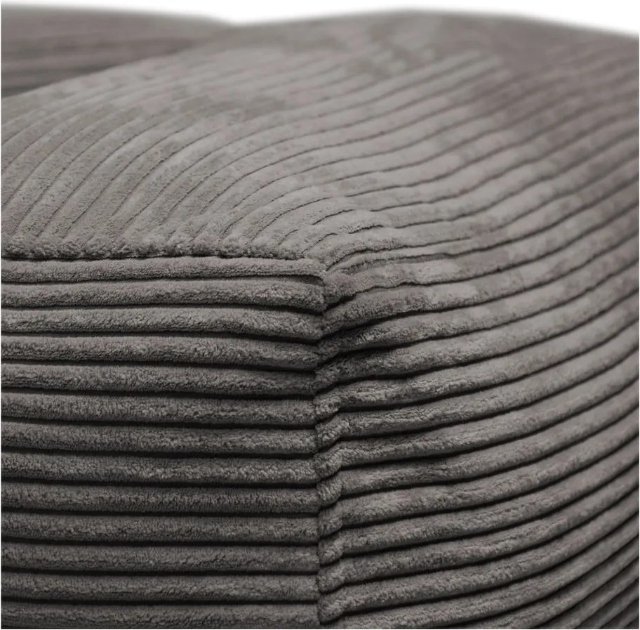 Puof a sacco grigio chiaro con rivestimento in velluto a coste MooG – SLOWDOWN