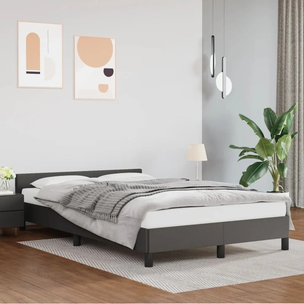 Giroletto Con Testiera Senza Materasso Grigio 120x200 Cm /