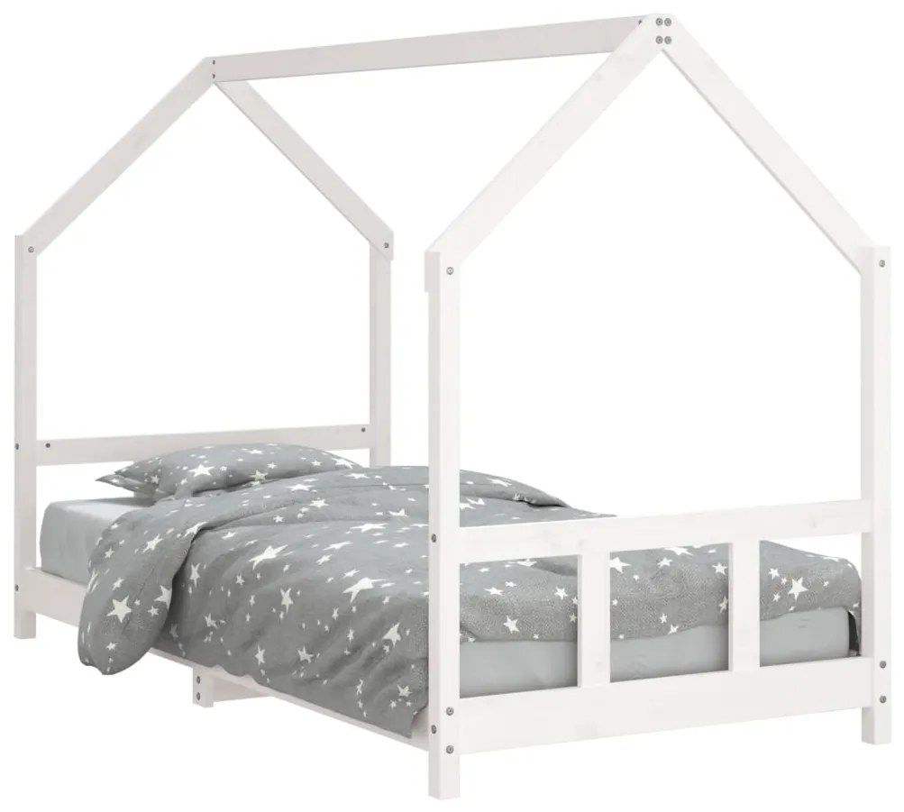 Giroletto per bambini bianco 90x200cm in legno massello di pino