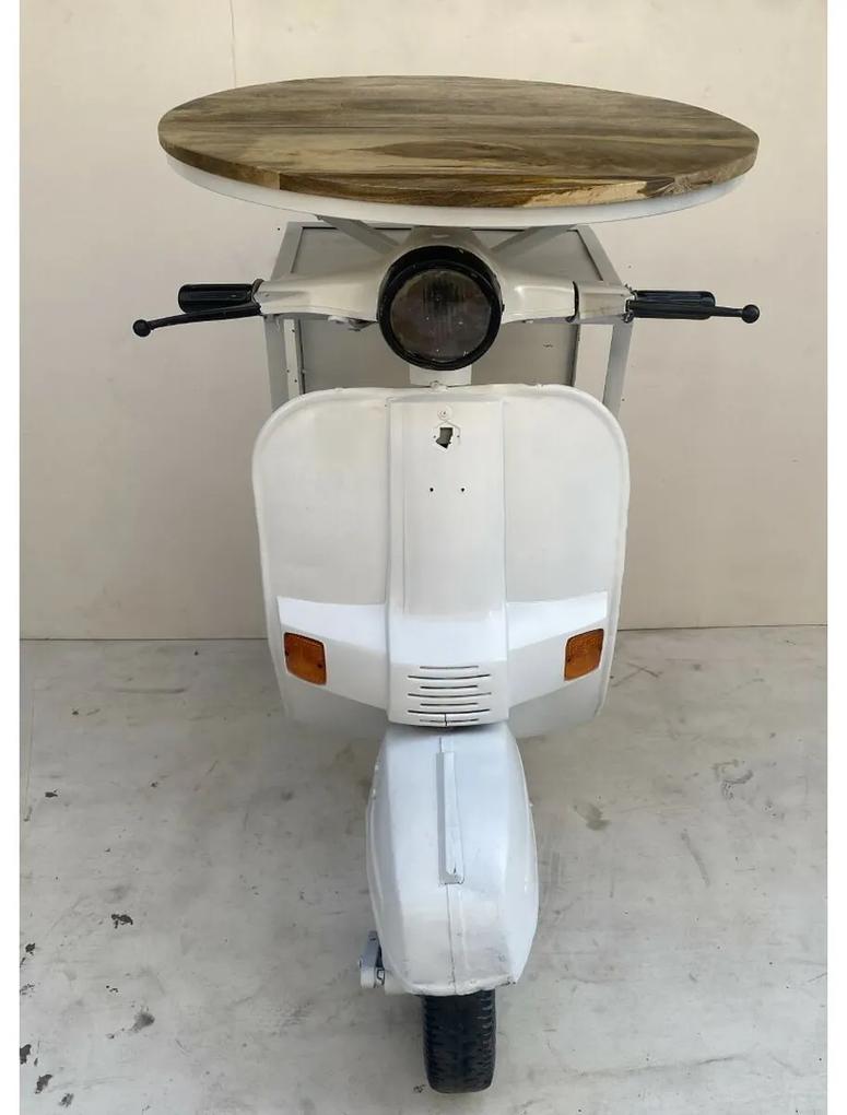Portabottiglie DKD Home Decor Moto Marrone Bianco Ferro Legno di mango (116 x 72 x 110 cm)