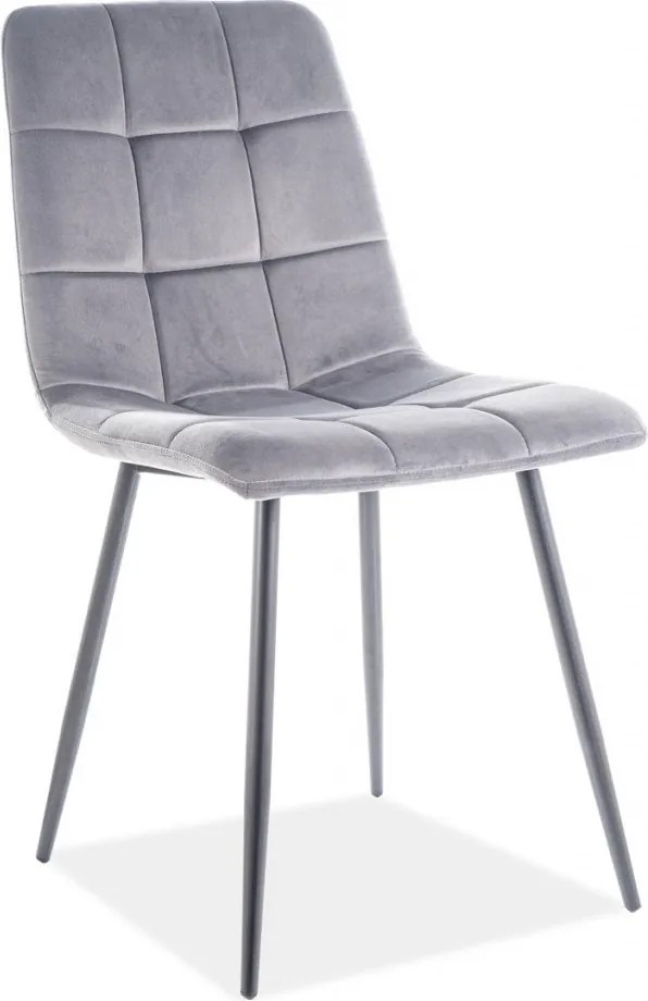 Sedia Mila in velluto grigio/nero Blu14
