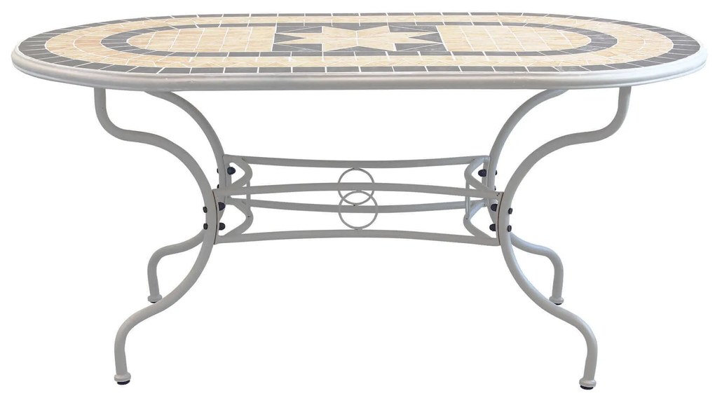 VENTUS - set tavolo in ferro cm 160 x 90 x 74 h con 4 poltrone Ventus