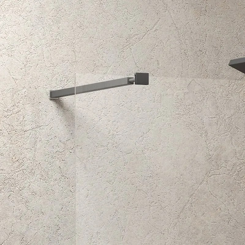 Parete doccia walk in 50 cm con profilo nero opaco | KW-100B - KAMALU