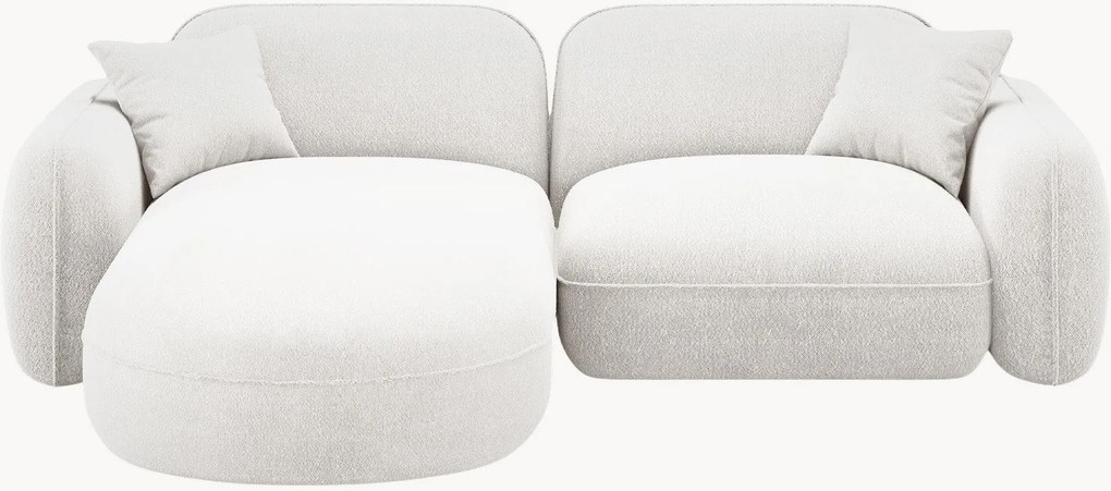 Divano componibile 3 posti in velluto Lucien, chaise longue a sinistra