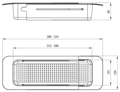 Deante ZZB_N00L - Cestello estraibile per lavello 57,4x13,4 cm nero