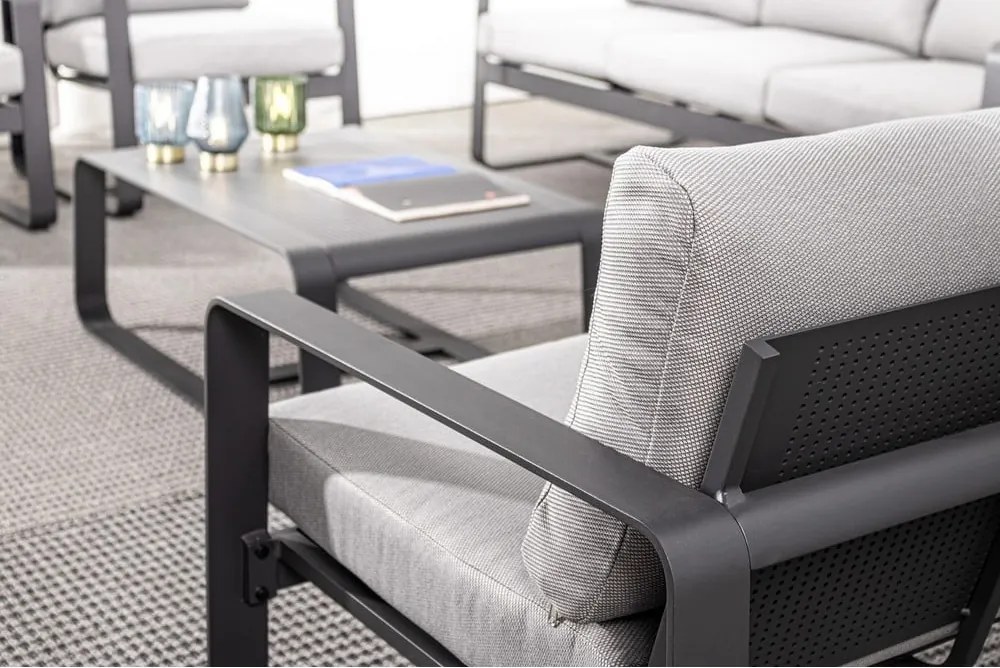 Divano da giardino grigio in alluminio Merrigan – Bizzotto