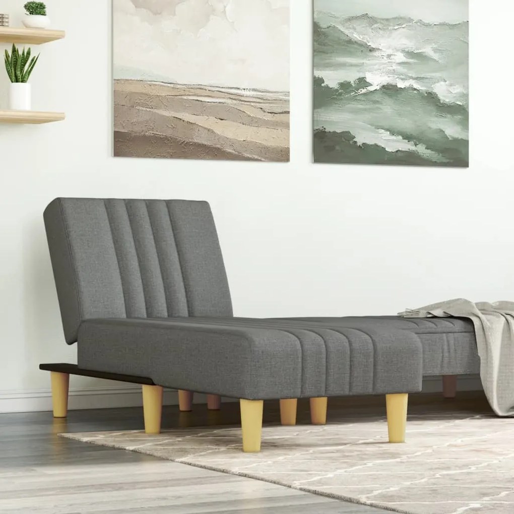 Chaise longue in tessuto grigio scuro