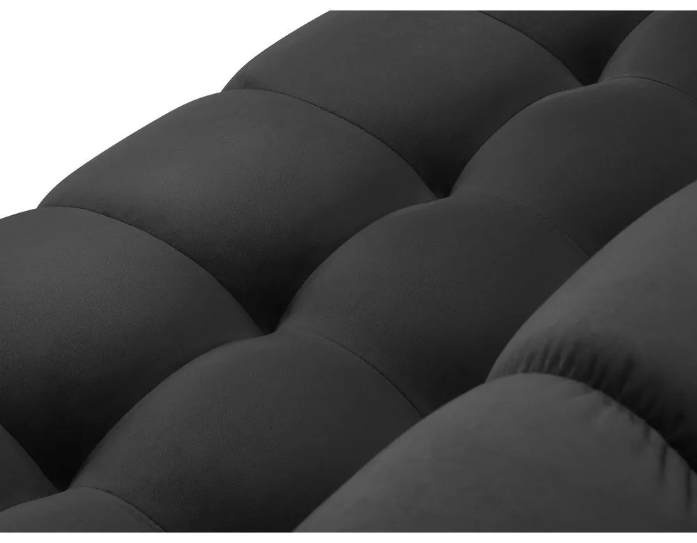 Divano angolare in velluto grigio scuro, angolo destro Bali - Cosmopolitan Design