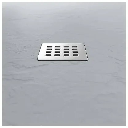 Piatto doccia su misura 80x80 Karen in resina effetto pietra grigio
