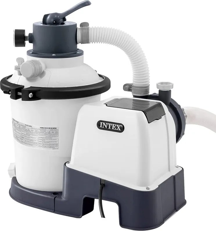 Intex - 26642 – Pompa Filtro a Sabbia Krystal Clear, Flusso d'Acqua 3500 L/h, Flusso di Sistema 2000 L/h, Plastica, Bianco