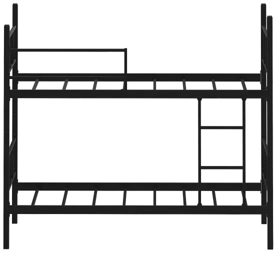 Letto a castello in metallo MAVEN 90x200 cm, nero, portata 2x100 kg