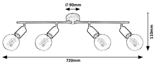 Rabalux 3979 - Faretto PABLO 4xE27/40W/230V