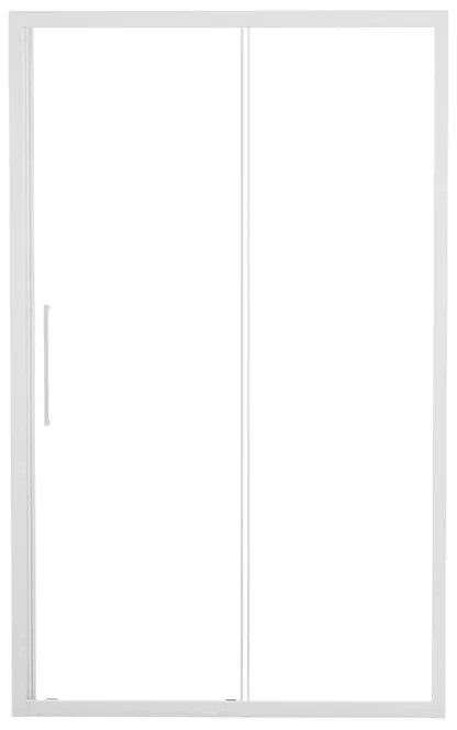 Porta doccia scorrevole Record L 141 x H 195cm, Sp. 6 mm in vetro vetro senza finitura / trasparente profilo bianco