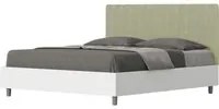 Letto Matrimoniale 160x190 cm struttura bianco frassino testata Kai - Contenitore,Microfibra,T verde