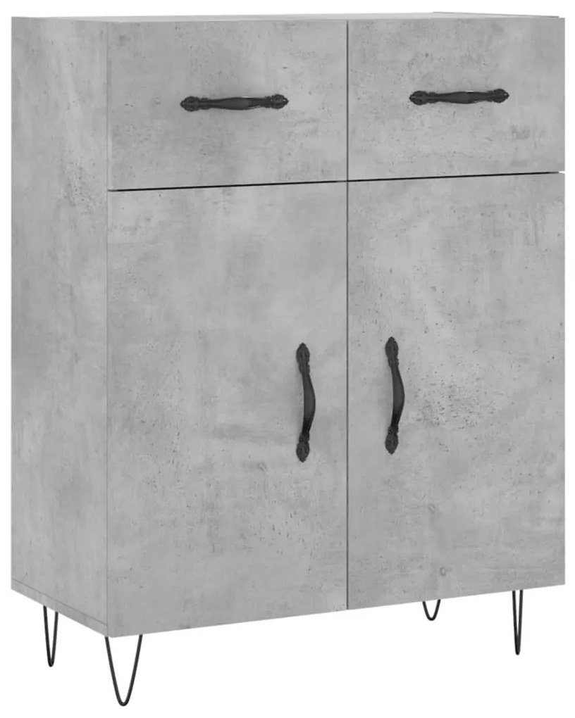 Credenza grigio cemento 69,5x34x90 cm in legno multistrato