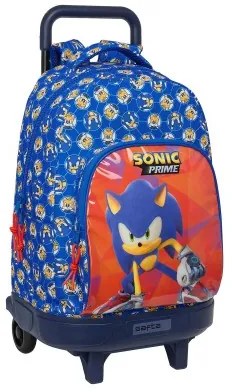 Trolley per la Scuola Sonic Prime Azzurro 33 x 45 x 22 cm