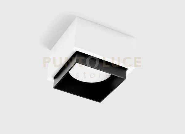 Syme lampada da soffitto 1 luce quadrata nero in gesso