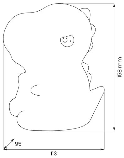 Lampada da notte ricaricabile per bambini DINO LED RGBW dimmerabile, 1W/5V, 1200 mAh