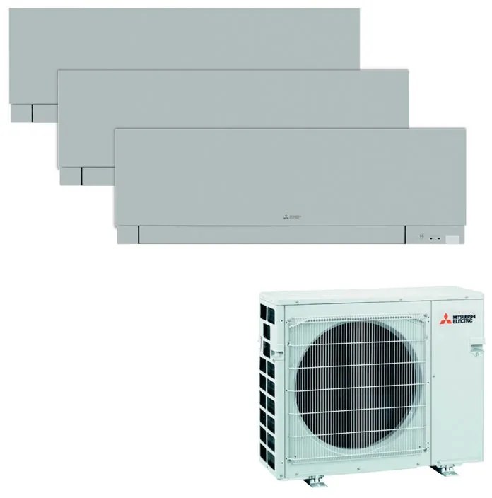 Condizionatore a muro multisplit MITSUBISHI ELECTRIC Kirigamine 9 + 9 + 12 23000 BTU classe raffreddamento A++,grigio