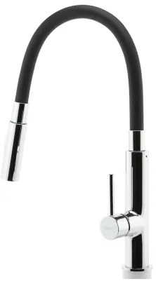 FERRO - Rubinetto per lavello con braccio flessible cromo lucido/nero