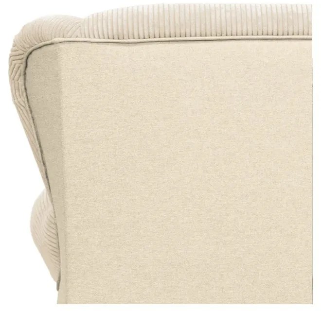 Chaise longue beige con rivestimento in velluto a coste Lord – Ropez