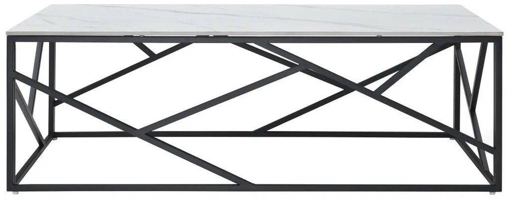 Tavolino in ceramica e Metallo Effetto marmo Bianco e Nero - MELRONE di PASCAL MORABITO