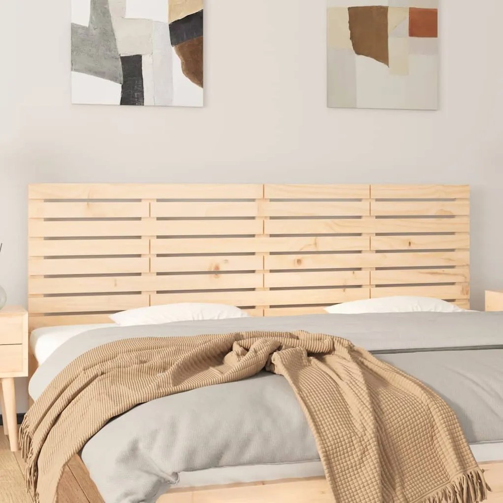 Testiera Da Parete 186x3x63 Cm İn Legno Massello Di Pino /