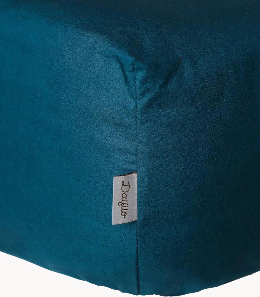 Lenzuolo con angoli in cotone percalle Petrol Blue