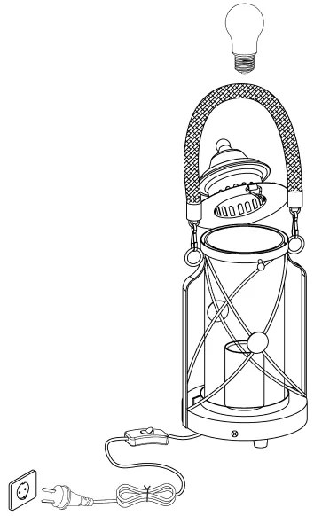 Eglo 49283 - Lampada da tavolo BRADFORD 1xE27/60W/230V