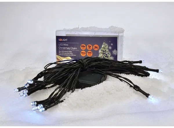 Solight 1V50-W - Catena di Natale LED 20xLED/3xAA 3,3m bianco freddo