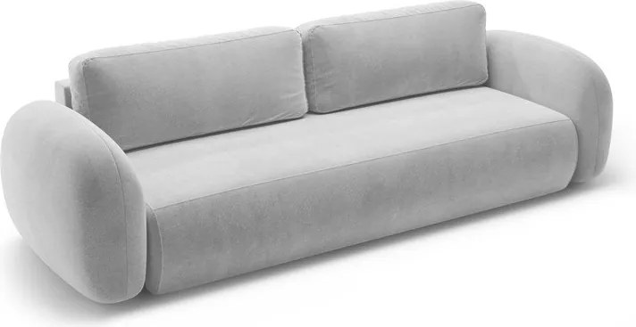 Divano grigio chiaro allungabile/con contenitore con rivestimento in velluto 262 cm Tonale – Cosmopolitan Design