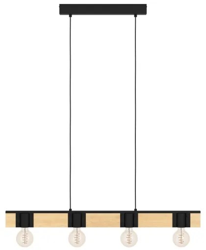 Eglo 43902 - Lampadario a sospensione con filo BAILRIGG 4xE27/40W/230V