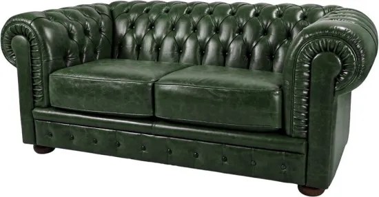 Divano 2 Posti Royal Chesterfield L175 cm in Pelle Vintage - Verde