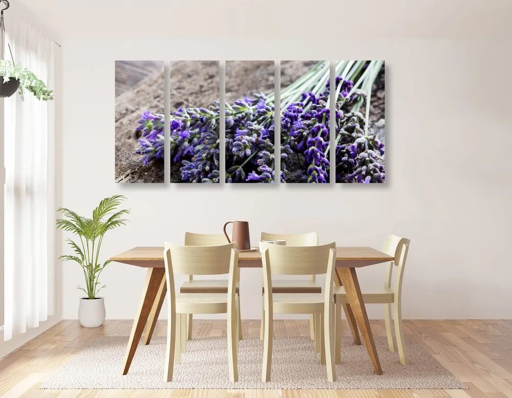 Quadri 5 pezzi – Bouquet di lavanda