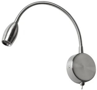 Applique LED 3W Flessibile per Comodino o Specchio in Acciaio BIANCO NATURALE