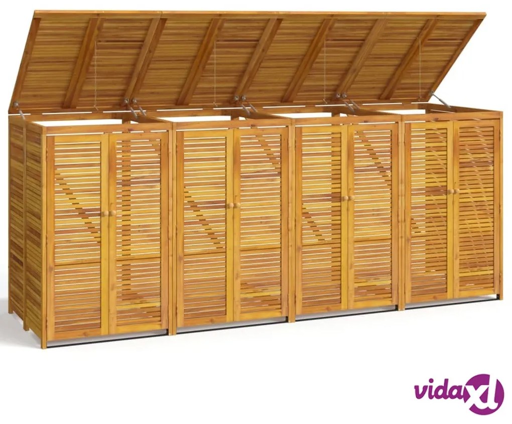 vidaXL Copribidone Quadruplo 210x89x117 cm in Legno Massello di Acacia