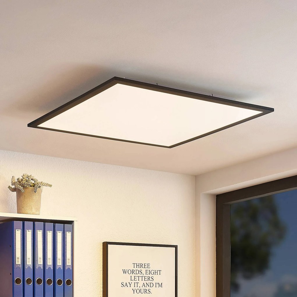 Pannello LED Lindby Nelios, 62 x 62 cm, 4.000K, nero, metallo