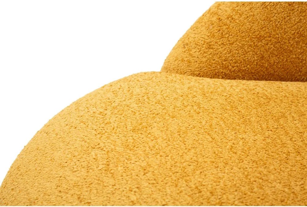 Poltrona color senape con rivestimento in bouclé Ginerva – Mauro Ferretti