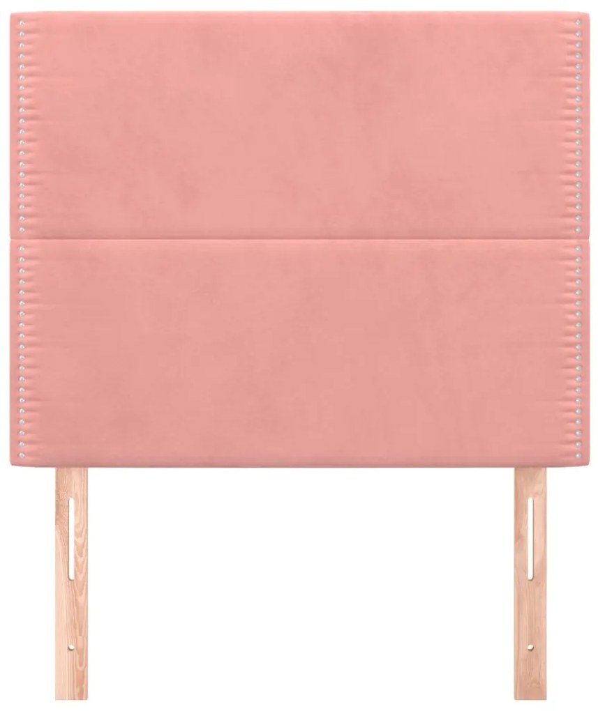 Testiera 2 pz rosa 80x5x78/88 cm in velluto