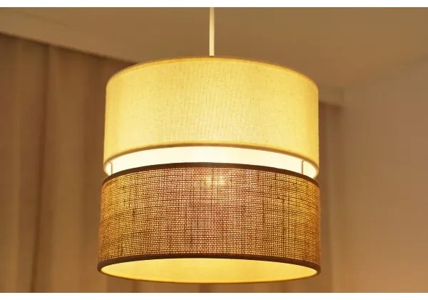Brilagi - Lampadario a cavo ROYAL YUTE 1xE27/15W/230V Ø 25 cm beige crema