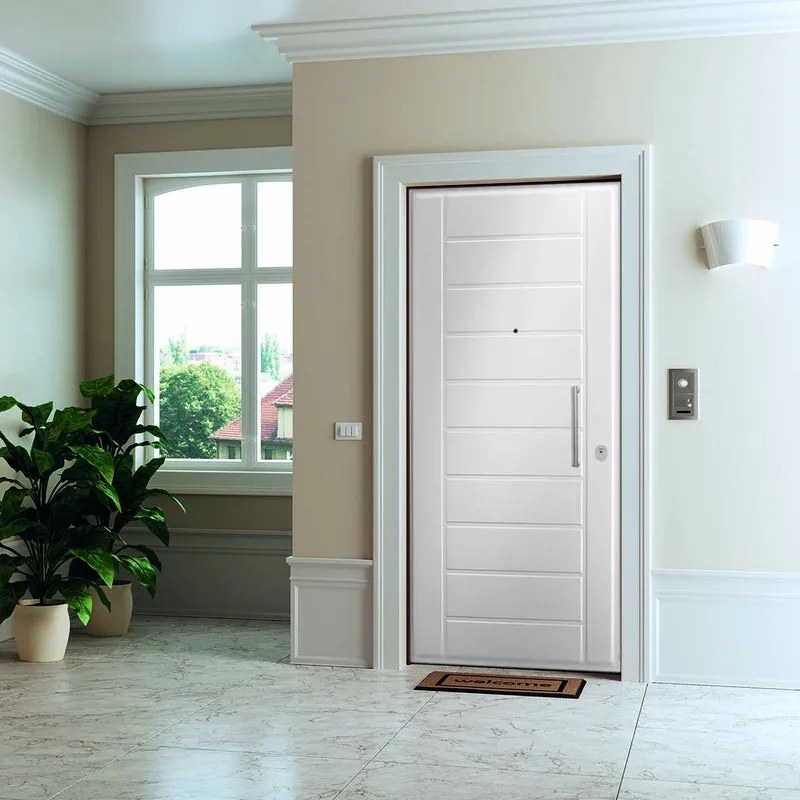 Porta blindata DI.BI. Ariel L 80 x H 210 cm bianco apertura sinistra