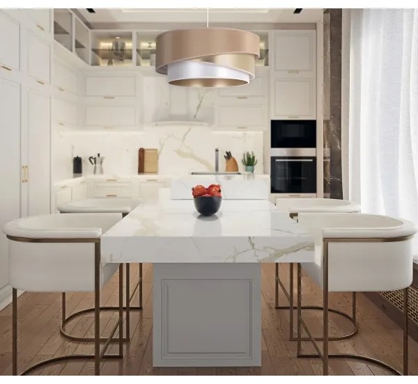 Duolla - Lampadario a sospensione con filo KOBO 1xE27/15W/230V diametro 45 cm beige/oro/bianco