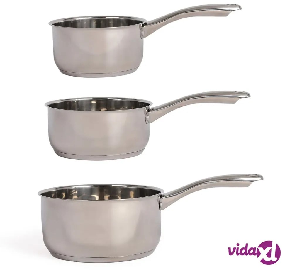 Livoo Set di Casseruole da 3 pz in Acciaio Inox Argento