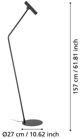 Eglo 900909 - Lampada LED da terra ALMUDAINA LED/5W/230V 3000K nero