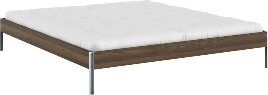 Letto matrimoniale marrone in pino massiccio con rete inclusa 180x200 cm Core – Karup Design