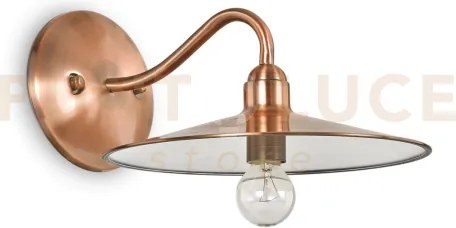 Cantina applique a parete 1 luce attacco e14 in metallo rame