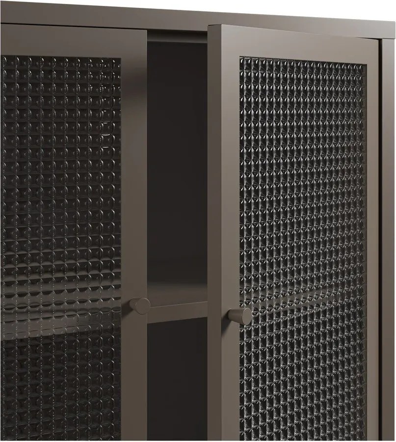 Vetrina grigia in metallo 121x90x40 cm Layna – Marckeric